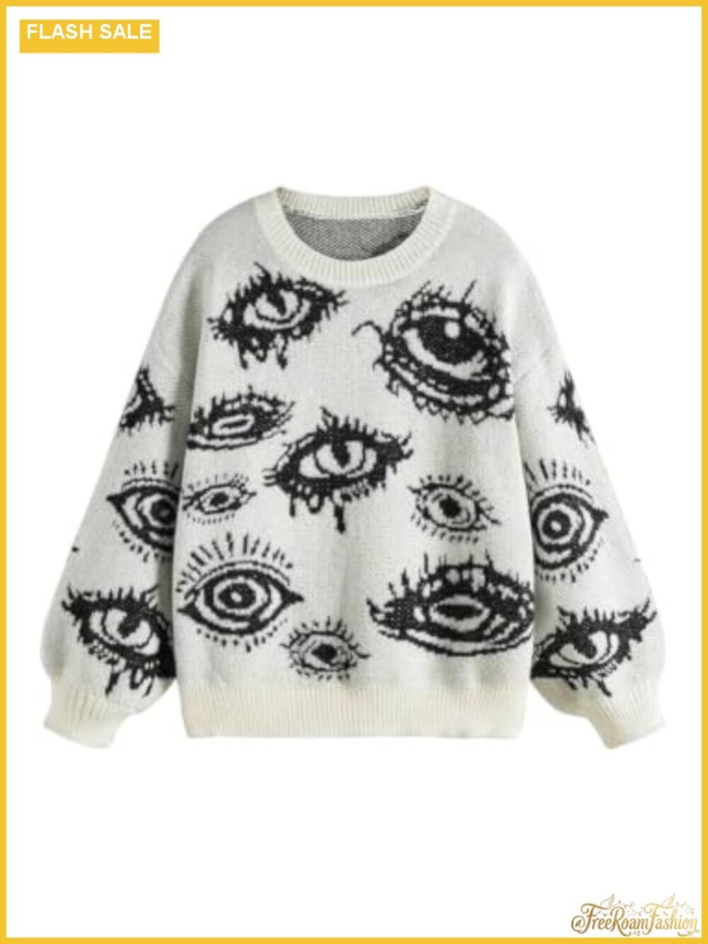 SKAYS Crewneck Pullover Sweater Goth Punk Y2K Graphic Cropped Top